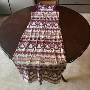 Xhilaration Purple and Cream Patterned Dress